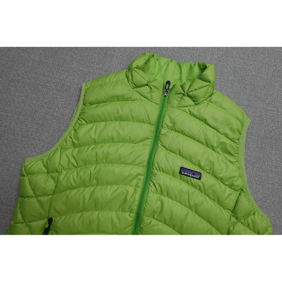 Patagonia Down Sweater Vest Womens XL Green Insulated Puffer Full Zip Quilted - Picture 1 of 10